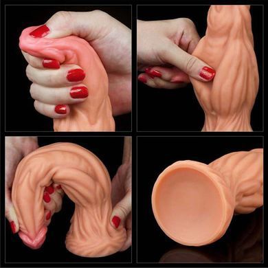 Нереалистичный фаллоимитатор на присоске Lovetoy 9.5'' Dual layered Platinum Silicone Cock телесный 24 см - основное фото