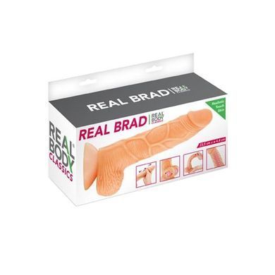Реалистичный фаллоимитатор Real Body Real Brad с подвижной крайней плотью телесный 20 см - основное фото