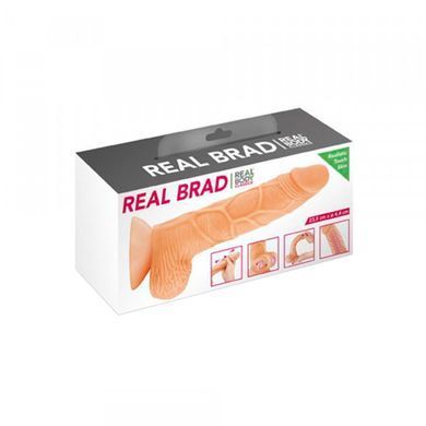 Реалистичный фаллоимитатор Real Body Real Brad с подвижной крайней плотью телесный 20 см - основное фото
