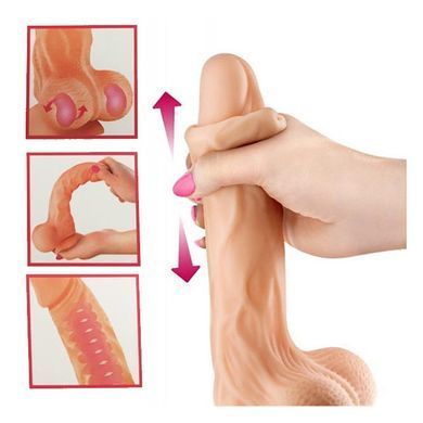 Реалистичный фаллоимитатор Real Body Real Brad с подвижной крайней плотью телесный 20 см - основное фото