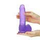 Реалістичний фалоімітатор на присосці LoveToy Jelly Studs Crystal Dildo Medium 7" фіолетовий 17,5 см - додаткове фото