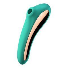 Двойной вакуумный вибратор Satisfyer Dual Kiss зелёный 19 см - основное фото