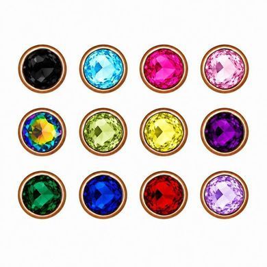 Анальная пробка EGZO Dark Gold Round Plug S золотистая с красным кристаллом 7 см - основное фото
