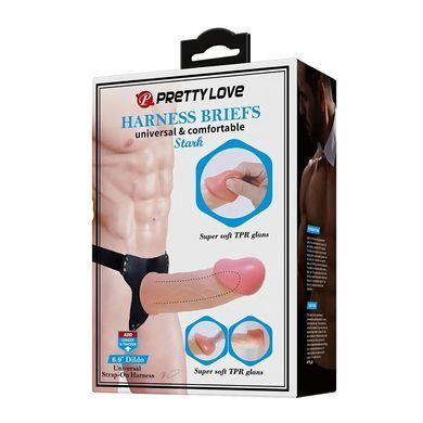 Мужской полый страпон Lybaile Harness Briefs Stark телесный 17,5 см - основное фото