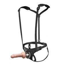 Трусики для страпона с подтяжками Pipedream Body Dock Strap-On Suspenders чёрные - основное фото