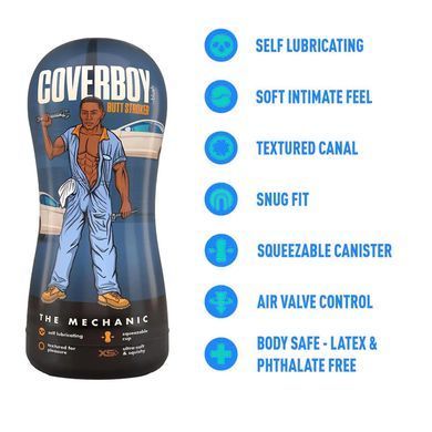 Самозволожувальний мастурбатор-анус Blush Coverboy The Mechanic коричневий - основне фото