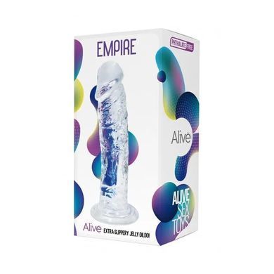 Реалистичный фаллоимитатор Alive Jelly Dildo Empire на присоске прозрачный 19,3 см - основное фото