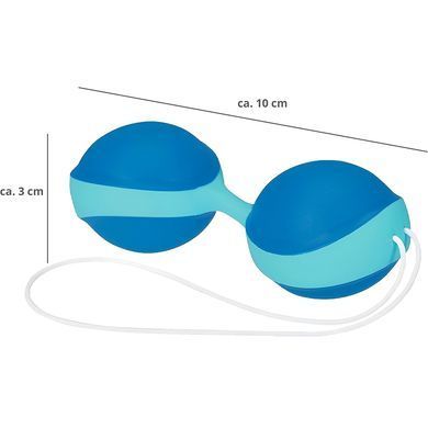 Вагинальные шарики Amor Gym Balls бирюзовые с синим - основное фото