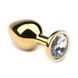 Анальная пробка Crystal Anal Plug S Gold Metal Diamond золотистая с прозрачным кристаллом 7,5 см - основное фото